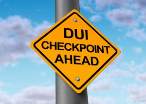D.U.I and sobriety checkpoint ahead road sign